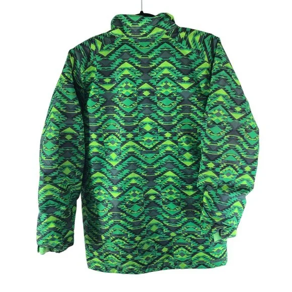 Columbia Boys Twist Tip II Jacket Puffer Geometric Green L